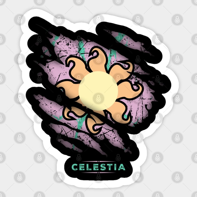 CELESTIA - RIPPED Sticker by Absoluttees